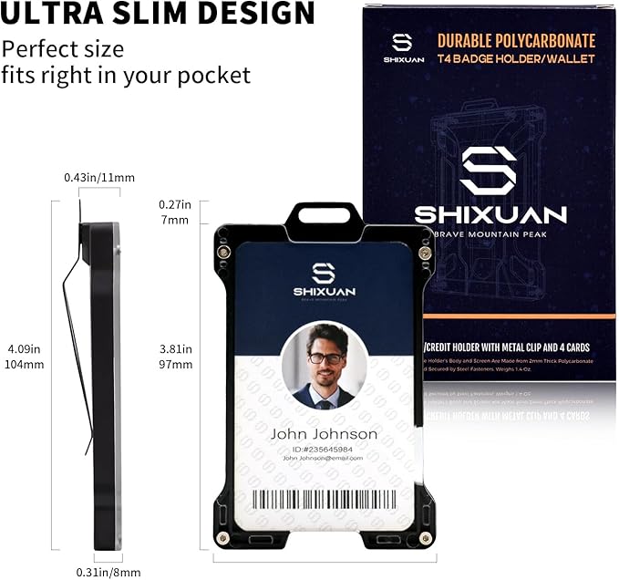 ID Badge Holder with Retractable Clip, Credit Card Holder, Keychain Wallet - Image 4