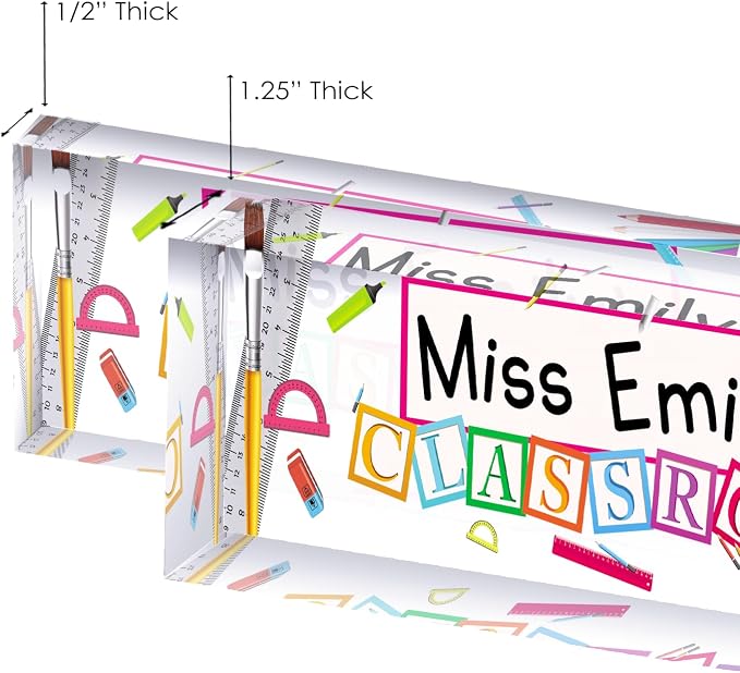 Artblox Acrylic Name Plate, Personalized Teacher Desk Sign, Modern Signage - Image 4