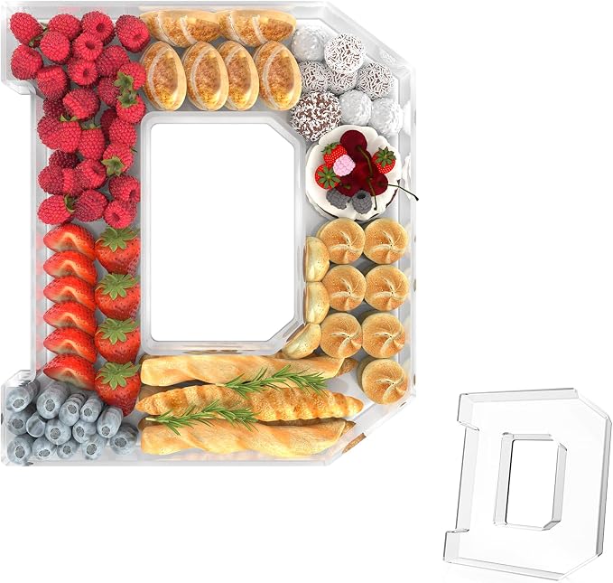 11" Acrylic Letter Charcuterie Tray, Charcuterie Letters Fillable Box by Tdsuco