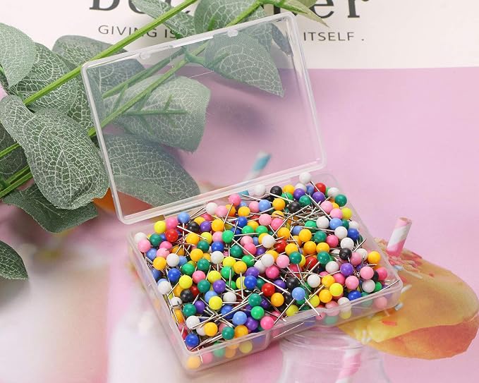 Tupalizy 1/8 Inch Small Round Ball Head Decorative Push Pins Map Thumb Tacks - Image 3