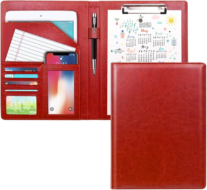 Padfolio Business/Resume Portfolio Folder, Leather Interview Portfolio Business by WAVEYU