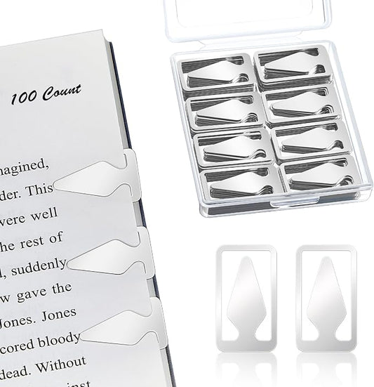 Spakon 100 Count Tin Mixed Metals Book Line Markers Arrow Bookmarks and Page by Aranorun