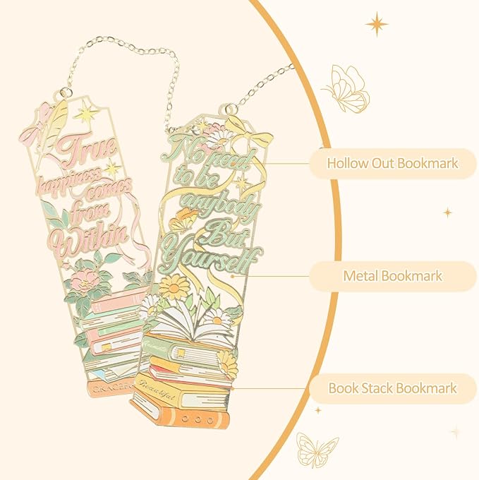 4Pcs Metal Bookmarks Cute Book Mark - Image 2