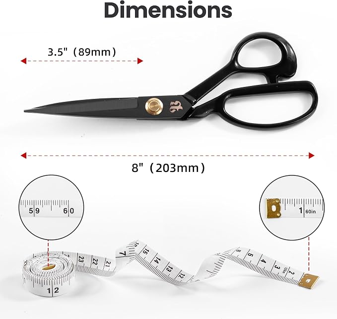 Fabric Scissors, Heavy Duty 8 inch Sewing Scissors - Image 2