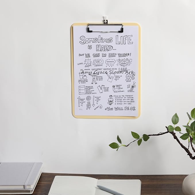 Mr. Pen- Plastic Clipboard, 12.5" x 9", 2 Pack | Buttercream Clipboard Plastic - Image 5