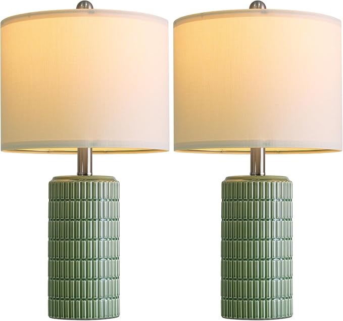PoKat 20.75" Small Modern Ceramic Table Lamps Set of 2 - Image 9