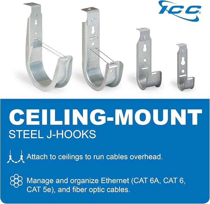 ICC Ceiling Mount J Hook 3/4” Without Retainer Clip - Image 7