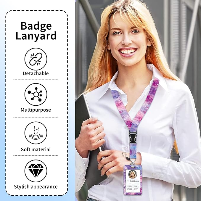Badge Lanyard and ID Badge Holder, Retractable Badge Reels - Image 7