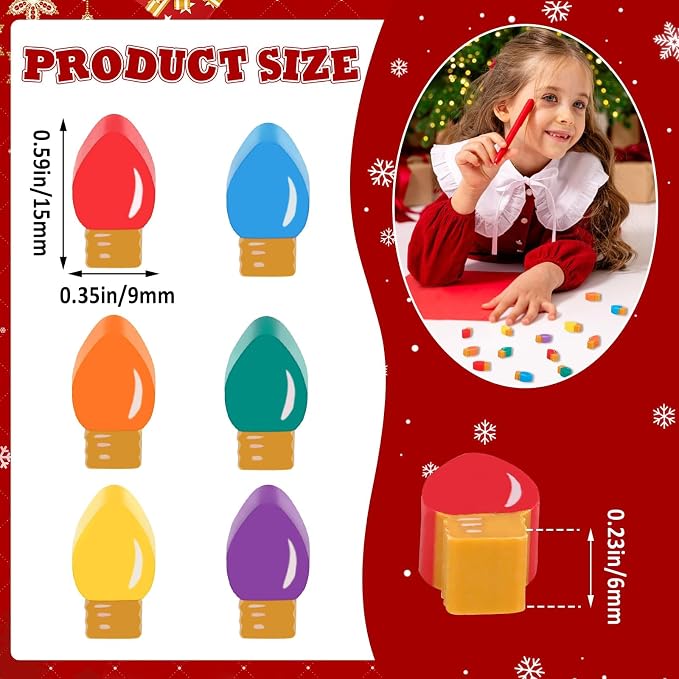 JUNEBRUSHS 150Pcs Christmas Erasers - Image 2