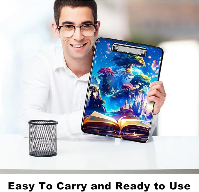Book Trees A4 Clipboard with Storage Pen Holder, Clipboards Organizer Nursing - Image 6