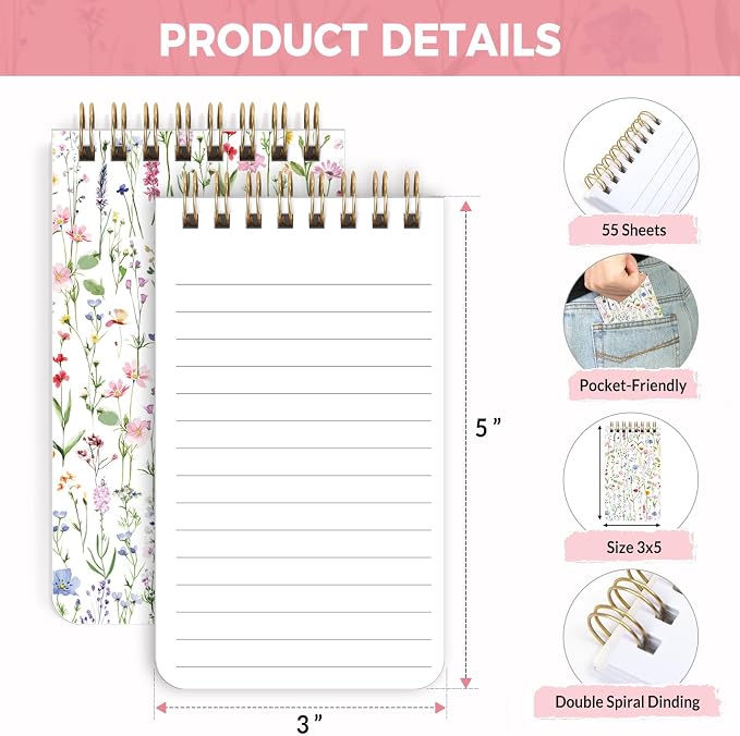 SKYDUE Small Notebooks, 3x5 Pocket Notepads - Image 2