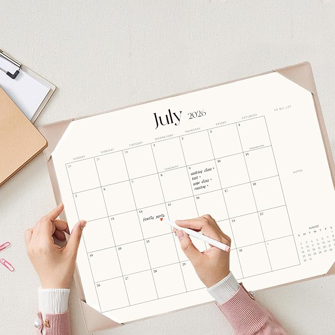 Desk Calendar 2026-2027 with Desk Mat – 22" x 17" Large Desk Pad Calendar Runs - Image 5