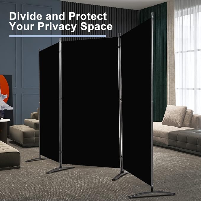 Room Divider 6FT Folding Privacy Screens, 3 Panel Partition Room Dividers - Image 2
