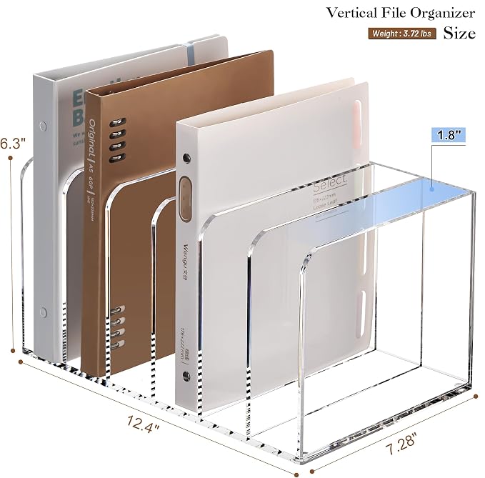 YUXUN Acrylic Magazine Holder, Book Storage-Office/Home/Classroom Organization - Image 2