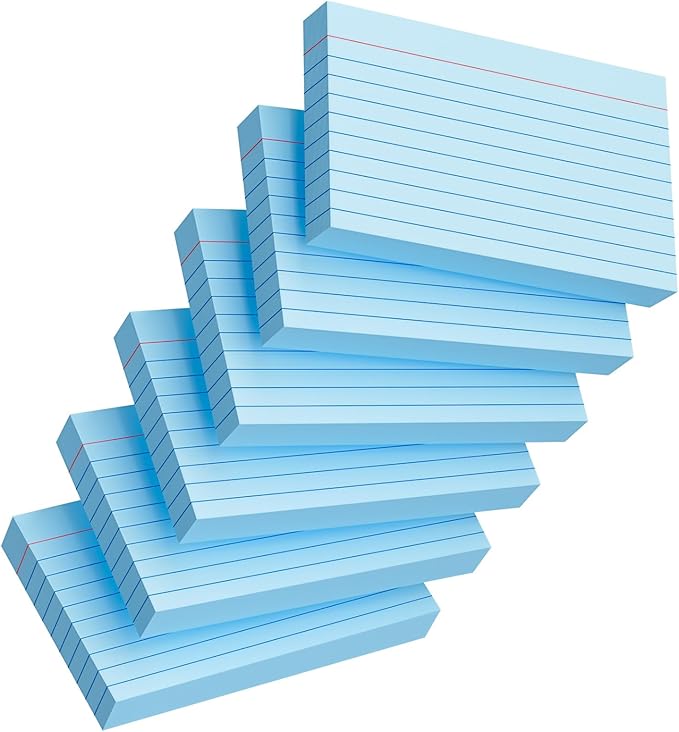 Index Cards 3x5 Inch, Flash Cards, Ruled Lined Blue Note Cards Paper by Ciphyfee