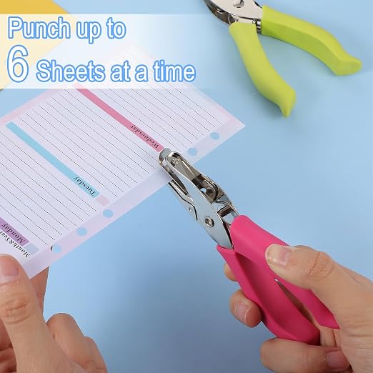 MAQUITA 16 Pack Handheld Hole Puncher, 1/4 Inch Paper Holes Puncher - Image 4