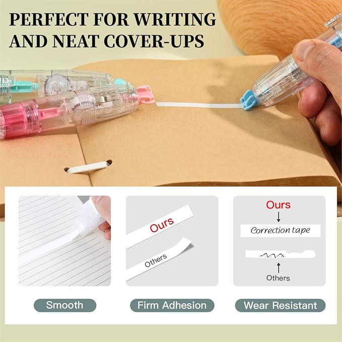 Refillable Correction Tape, 157 ft Total – 2 Pre-Filled Dispensers + 6 Snap-In - Image 4