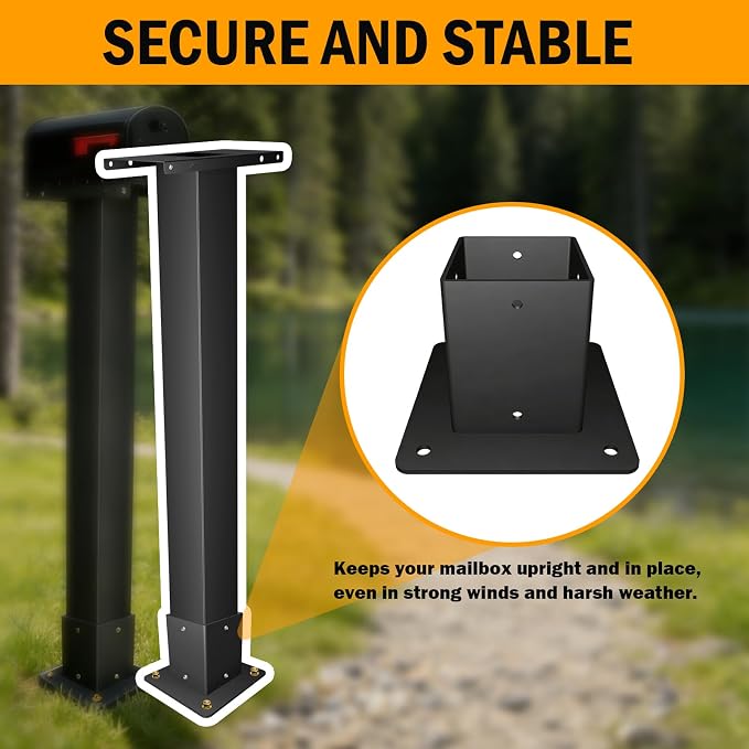 2" x 2" Sign Post Square Sign Post Anchor Base | Surface Mount Base | 1 Pack - Image 6