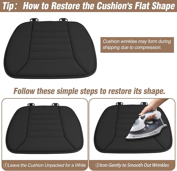 MYFAMIREA 2PCS Car Seat Cushion Pad 1.2" Thick Comfort Seat Protector - Image 9