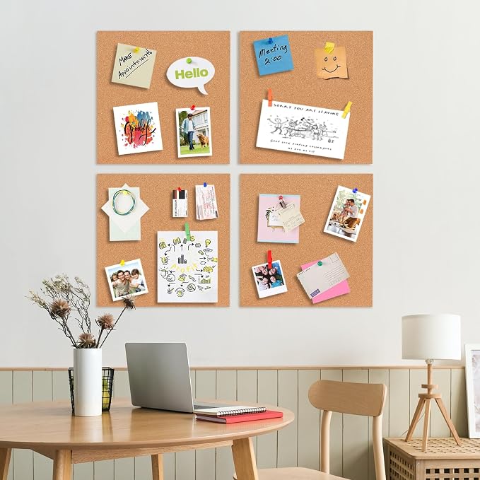 Cork Bulletin Square Board for Walls - Image 7