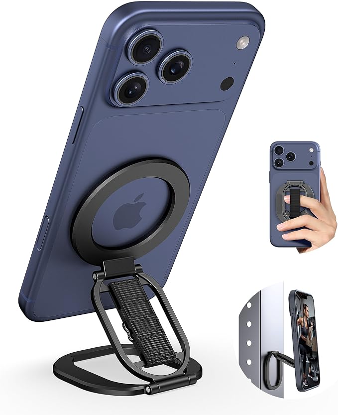 Foldable Double Sided Ring Magnetic Phone Grip & Kickstand, Finger Loop Strap by GMETINK