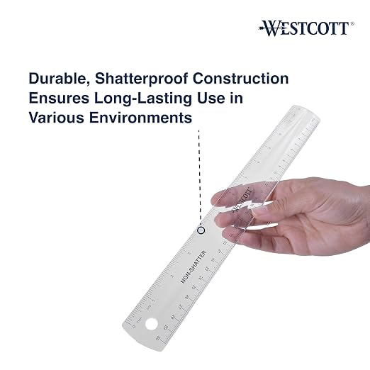 Westcott 12-Inch Flexible Shatterproof Rulers, Flexible Design - Image 5