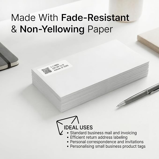 1.75" X 0.5" Matte White Return Address Labels Mailing Labels - Image 6
