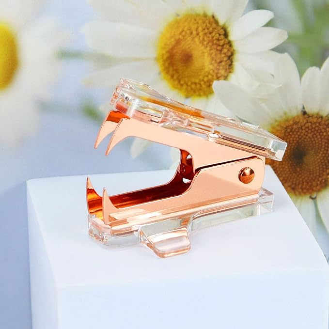 Buqoo Acrylic Clear Light Pink Heavy Duty Staple Remover Tool Pinch Jaw Style - Image 3