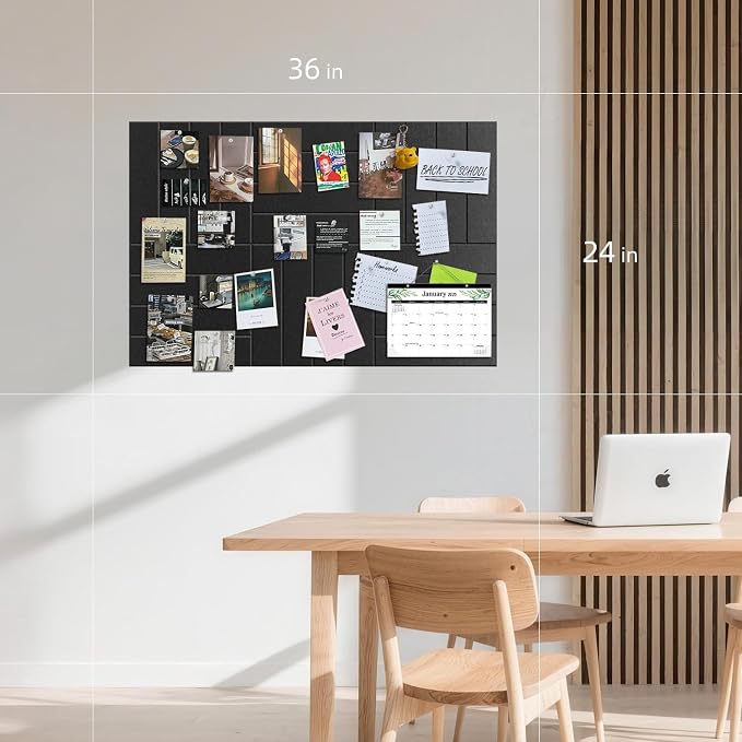 Large Cork Board Strips for Wall, 6 Pack Fabric Wall Tiles - Image 2