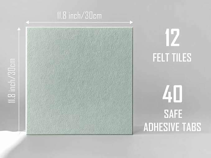 Felt Bulletin Board Tiles 12-Pack – Cork Board Alternative, Pin Board - Image 2