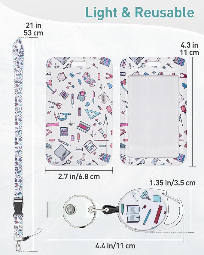 Uniclife Fashionable Sliding Badge Holder Stationery Pattern Plastic Case - Image 7