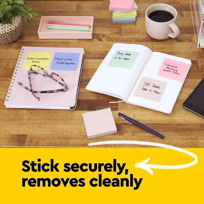 Post-it Notes, 3 in x 3 in, 100 Sheets per Pad | Canary Yellow | 24 Pads - Image 9