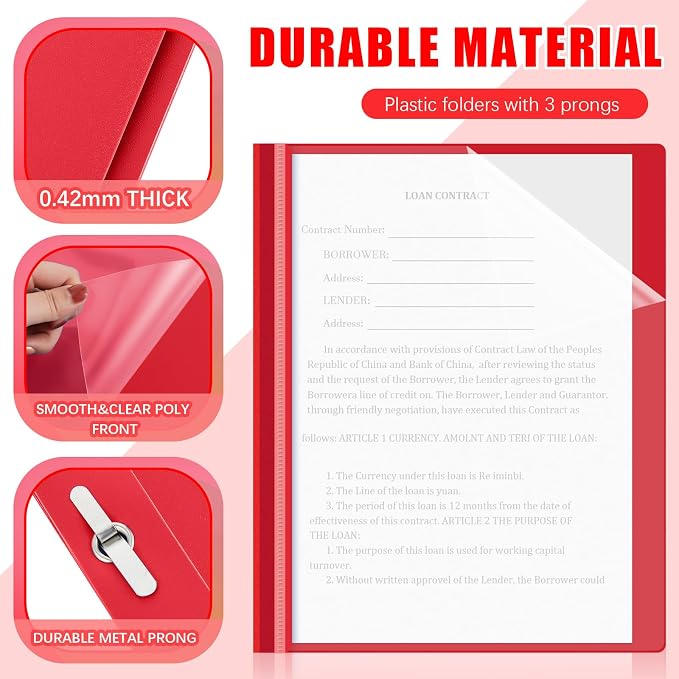 Teling 24 Pcs Clear Front Report Covers - Image 3