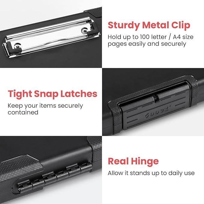 Sooez Toughest Clipboard with Storage, Internal Pen Pouch Included, Letter/ A4 - Image 5