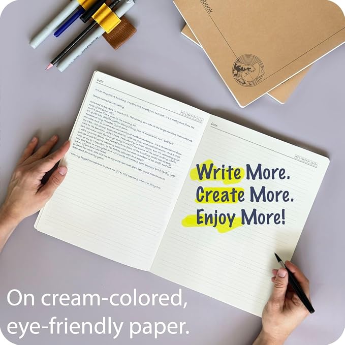 le vent A4 Lined Notebook Set – 4 Pack Rulled Paper Journals, 100 Pages - Image 2