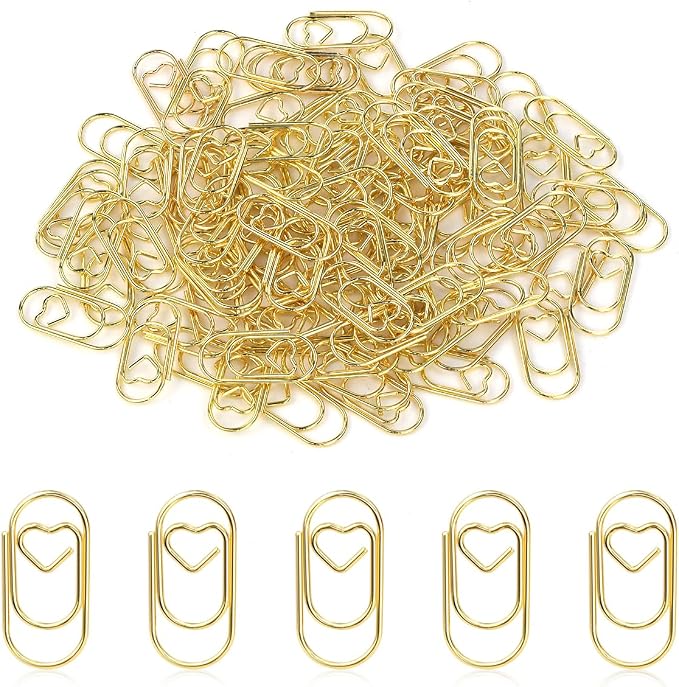 100 Pcs Love Heart Shaped Paper Clips, 0.78inch Cute Mini Paperclips - Image 3