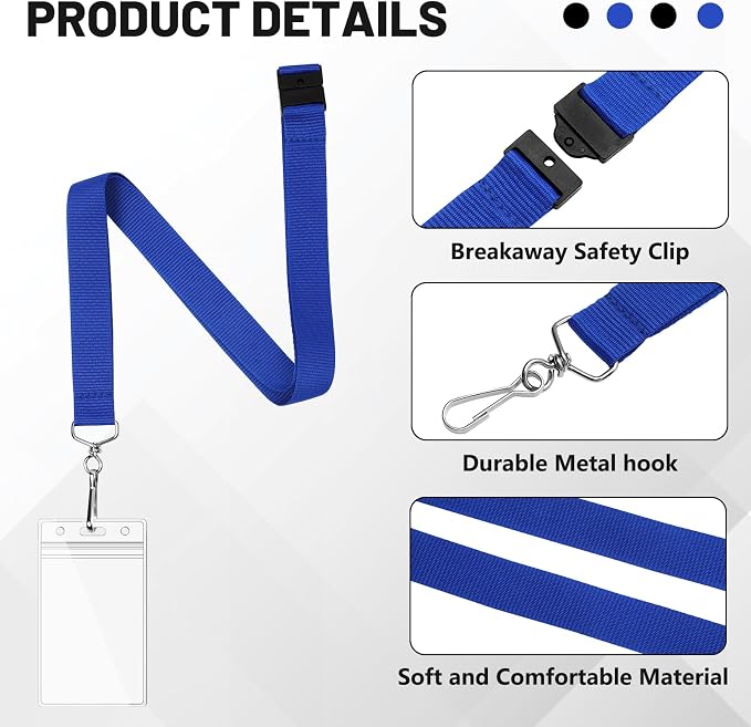 100-Pack Blue Breakaway Lanyards - Image 4