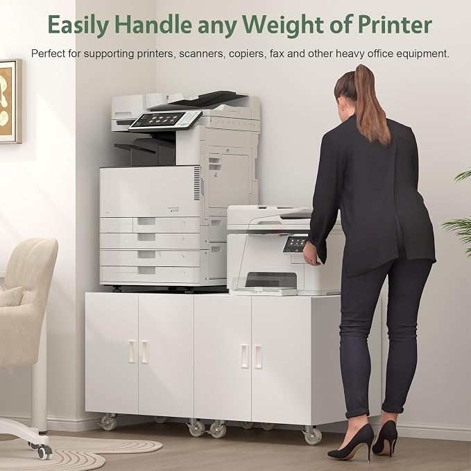 Metal Printer Stand, Rolling Table - Image 5