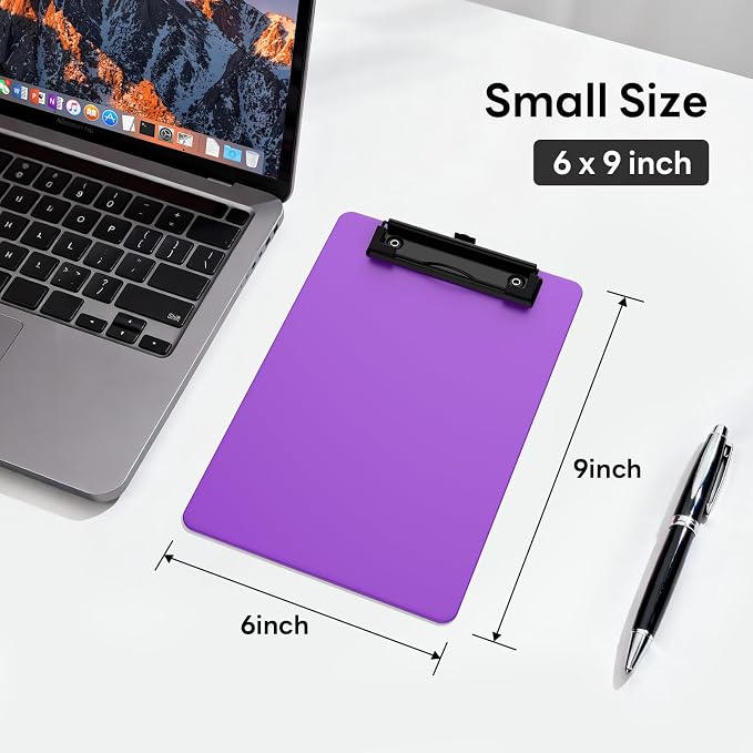 6 Pack Colorful Small Clipboard, A5 Mini Clip Board | Black Clip, 9 x 6" - Image 2