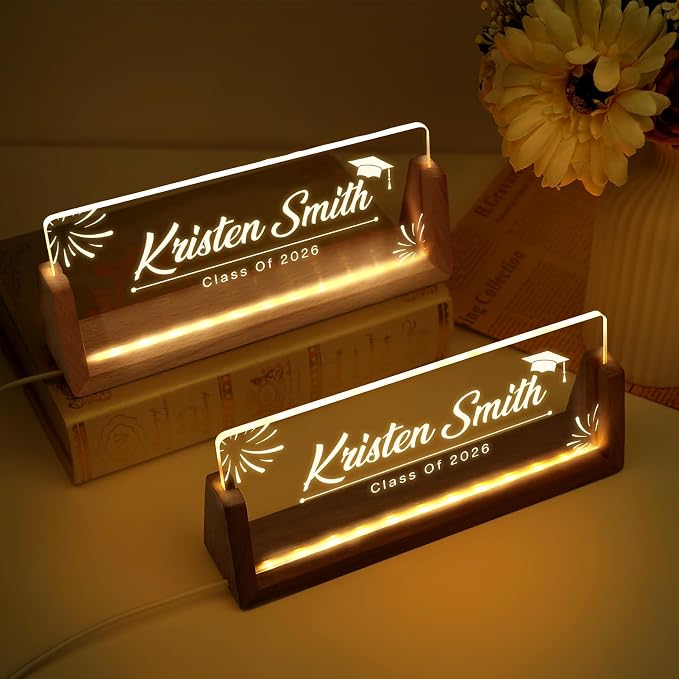 Custom Name Plate for Desk, Personalized Light Up Acrylic Desk Name Plate - Image 6