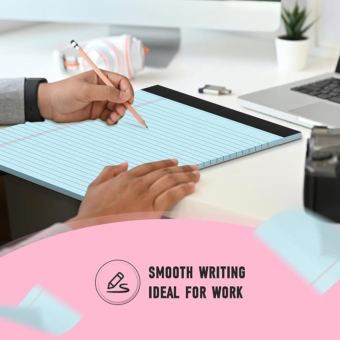 Colored Legal Pads, 3 Pack Writing Pads 8.5 x 11, Wide Ruled Legal Notepads - Image 5