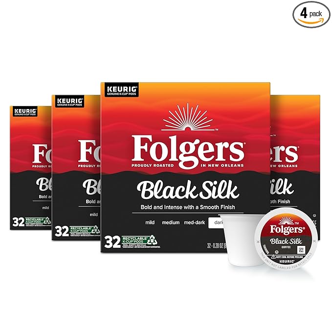 Folgers Black Silk Dark Roast Coffee, 128 Keurig K-Cup Pods-DeskLoop Office