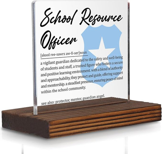 School Resource Officer Gifts, Thank You Appreciation Desk Sign by Pariveca
