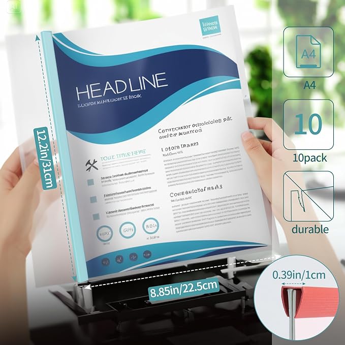 10 Sliding Bar Report Covers A4 Letter Holds 70 Sheets Multi Color | Sliding - Image 2