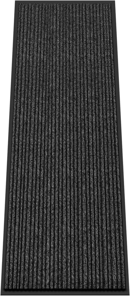 Kuyal Front Door Mat, 2'x6' Indoor Outdoor Entrance Mat, Commercial Floor Mats Inside Outside Entrance, Heavy Duty Durable Welcome, Rubber Backing Non Slip Outdoor Mats for Entryway,Black-DeskLoop Office