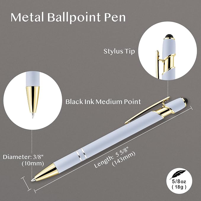 LINFANC 12 Pack Morandi Gold Ballpoint Pen - Image 2