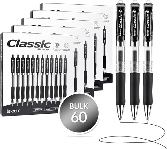 Lekreo Classic Retractable Gel Roller Pens, 0.7mm Fine Point by Unknown