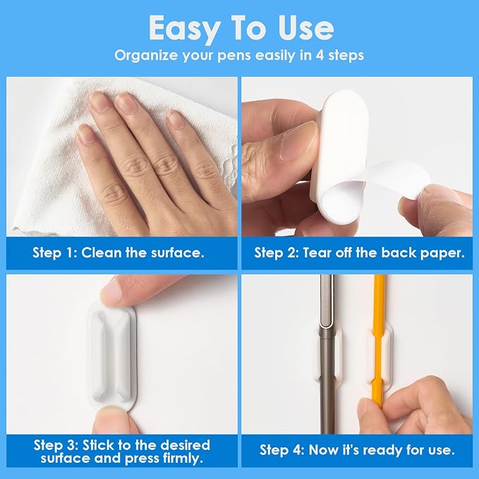 VZZNN 20 PCS Adhesive Pencil Holders - Image 7