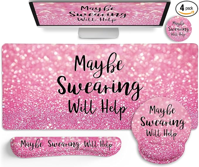 LIMKRIAN Pink Mouse Pad Set, Ergonomic Mouse Pad by LIMKRIAN