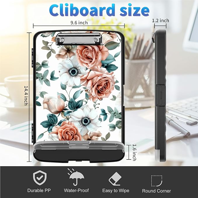 Clipboard with Storage, 8.5x11 High Capacity Nursing Clipboards with Pen Holder - Image 2